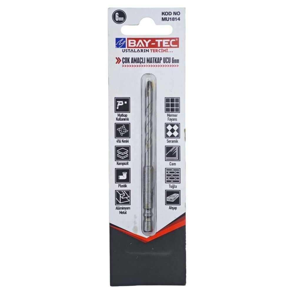 BAYTEC MU1814 Bay-Tec Çok Amaçlı Matkap Ucu 6mm