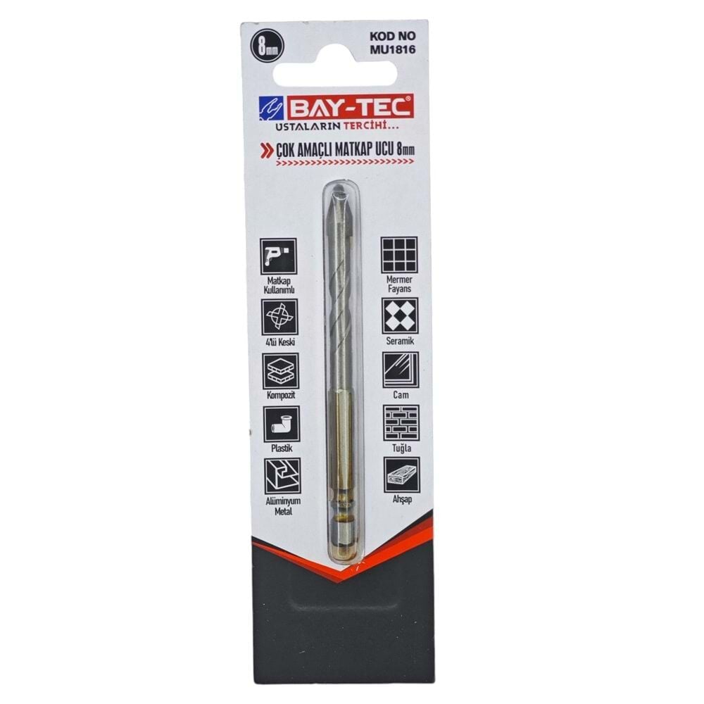 BAYTEC MU1816 Bay-Tec Çok Amaçlı Matkap Ucu 8mm