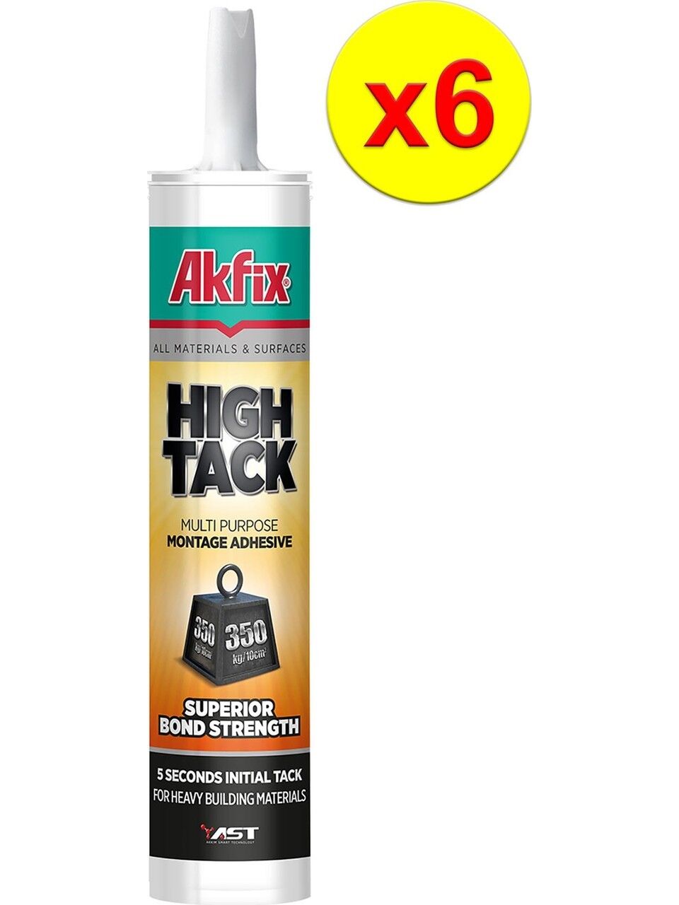 Akfix High Tack 290 ml 6 Adet Beyaz Genel Amaçlı Montaj Yapıştırıcı
