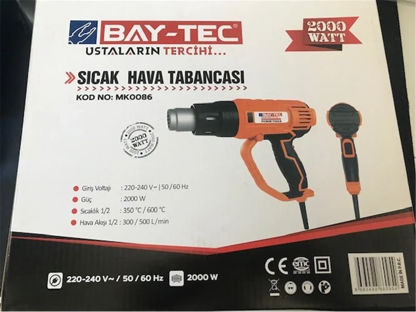Bay-Tec MK0086 2000 W Sıcak Hava Tabancası
