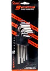 QTOOLS 9 PARÇA ALYAN ALLEN SETİ UZUN DÜZ ALYAN TAKIMI 1 SET